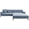 ECKSOFA in Flachgewebe Blau  - Blau/Schwarz, Design, Textil/Metall (285/190cm) - Johann Jakob