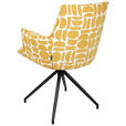 ARMLEHNSTUHL  in Eisen Jacquard  - Gelb/Schwarz, Design, Textil/Metall (59/89,5/63cm) - Novel