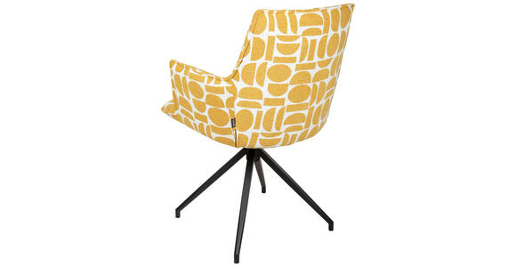 ARMLEHNSTUHL in Eisen Jacquard - Gelb/Schwarz, Design, Textil/Metall (59/89,5/63cm) - Novel