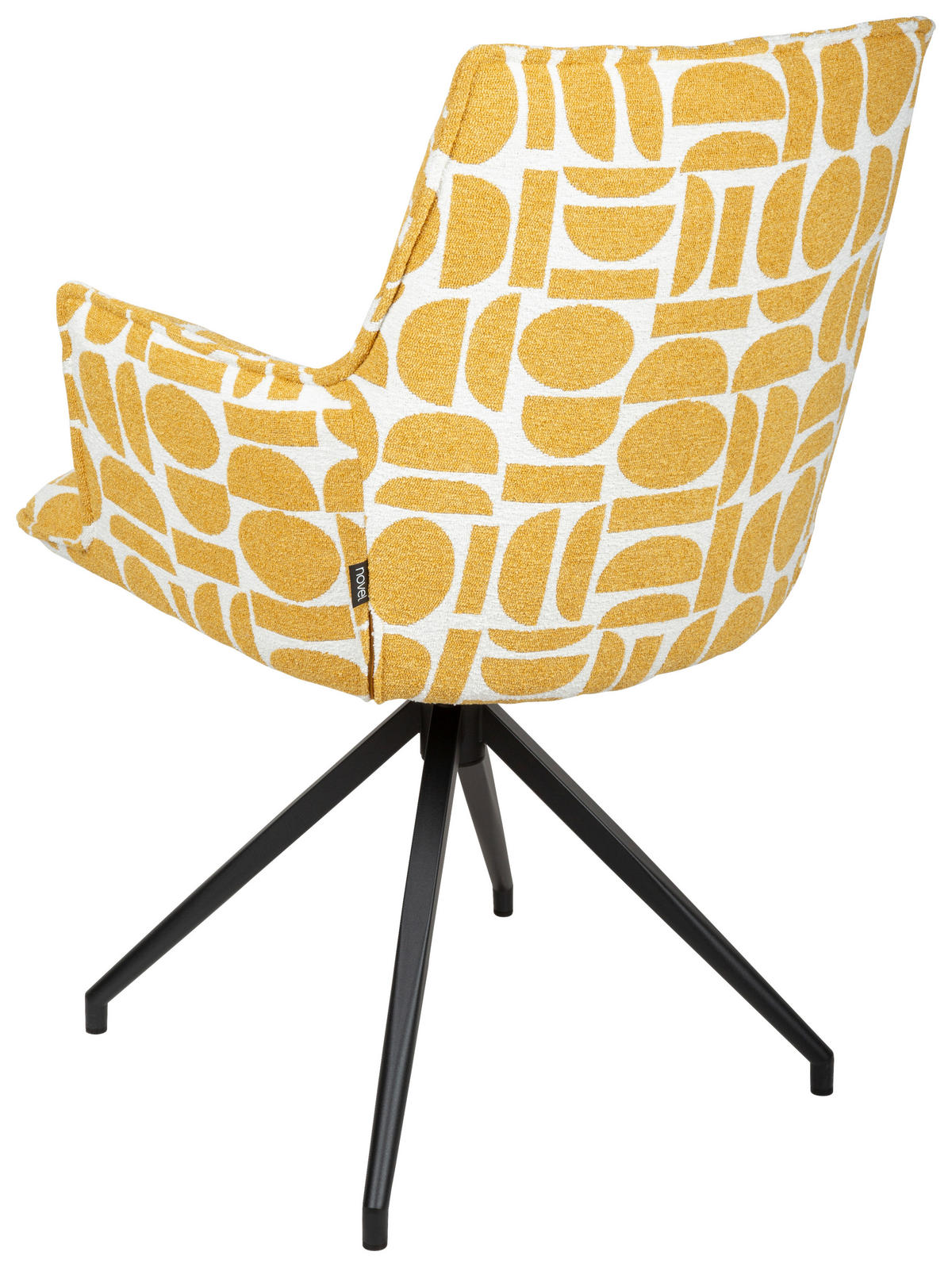 ARMLEHNSTUHL  in Eisen Jacquard  - Gelb/Schwarz, Design, Textil/Metall (59/89,5/63cm) - Novel