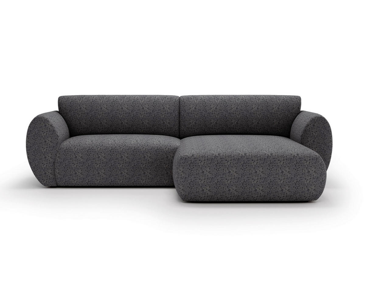 ECKSOFA SOLIS in Chenille Grau  288/170 cm  - Schwarz/Grau, Design, Kunststoff/Textil (288/170cm) - Livetastic