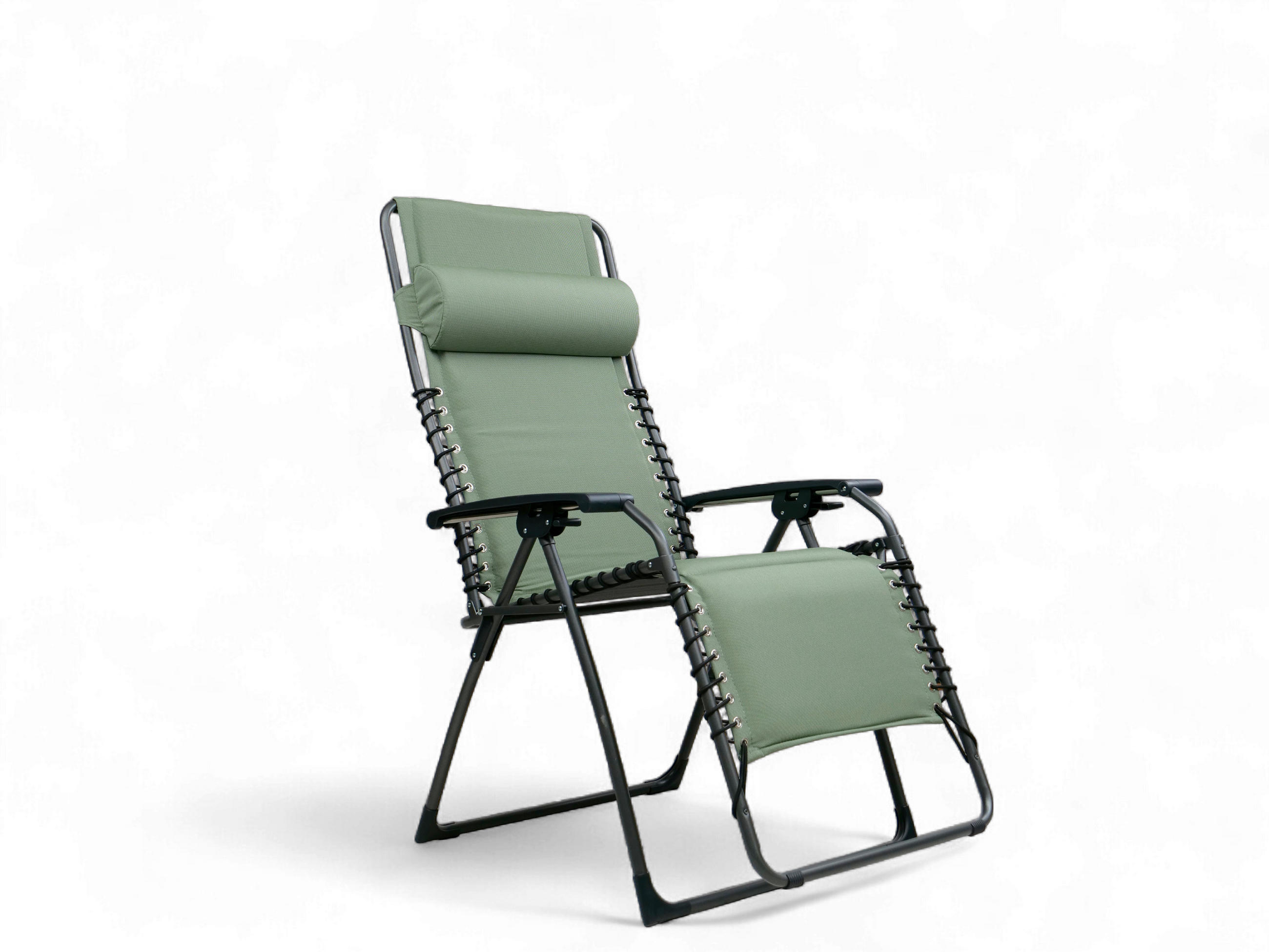 GARTEN-RELAXSESSEL 66/120/65 cm  - Anthrazit/Grün, Basics, Textil/Metall (66/120/65cm)