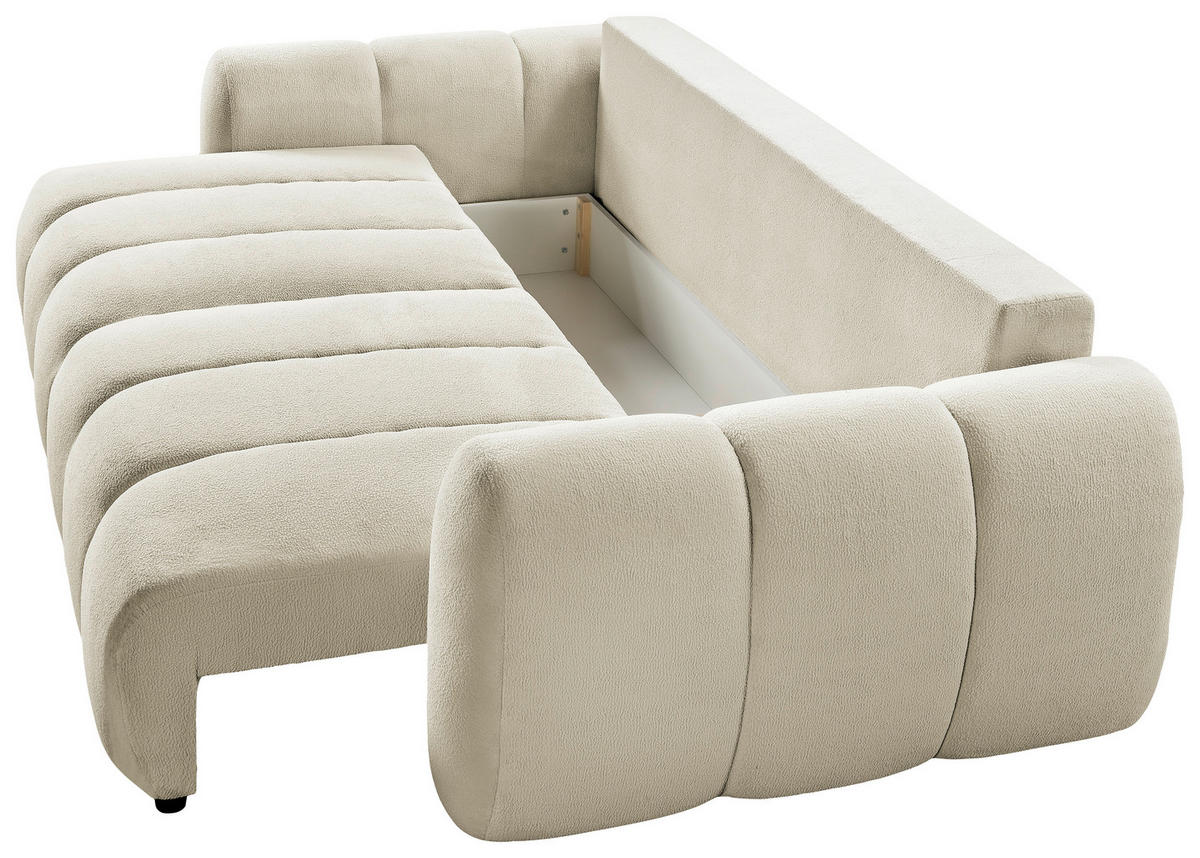 SCHLAFSOFA  mit Webstoff Greige  - Greige/Schwarz, KONVENTIONELL, Kunststoff/Textil (262/93/117cm) - Carryhome