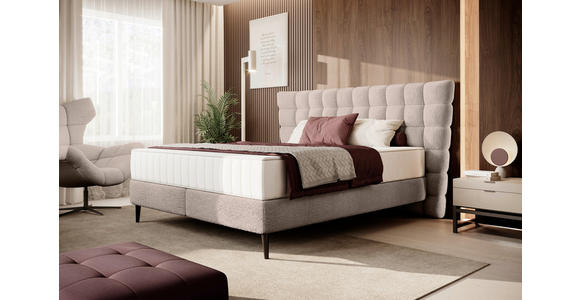 BOXSPRINGBETT 180/200 cm  in Taupe  - Taupe/Schwarz, Design, Holz/Holzwerkstoff (180/200cm) - Esposa