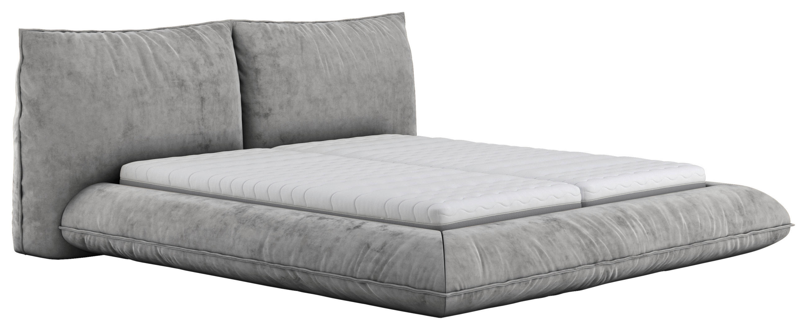 POLSTERBETT 180/200 cm,  in Grau,  - Schwarz/Grau, Design, Textil/Metall (180/200cm) - Belluti