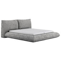 POLSTERBETT 200/200 cm,  in Grau,  - Schwarz/Grau, Design, Textil/Metall (200/200cm) - Belluti