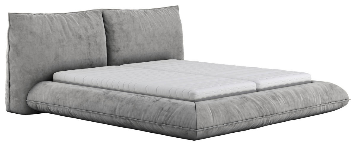 POLSTERBETT 200/200 cm,  in Grau,  - Schwarz/Grau, Design, Textil/Metall (200/200cm) - Belluti