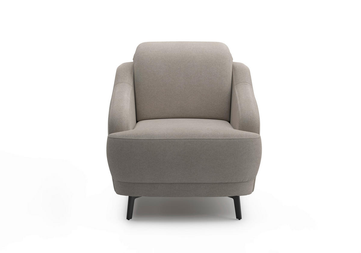 SESSEL in Mikrofaser Haselnussfarben  - Schwarz/Haselnussfarben, MODERN, Textil/Metall (87/93/104cm) - Sit & More