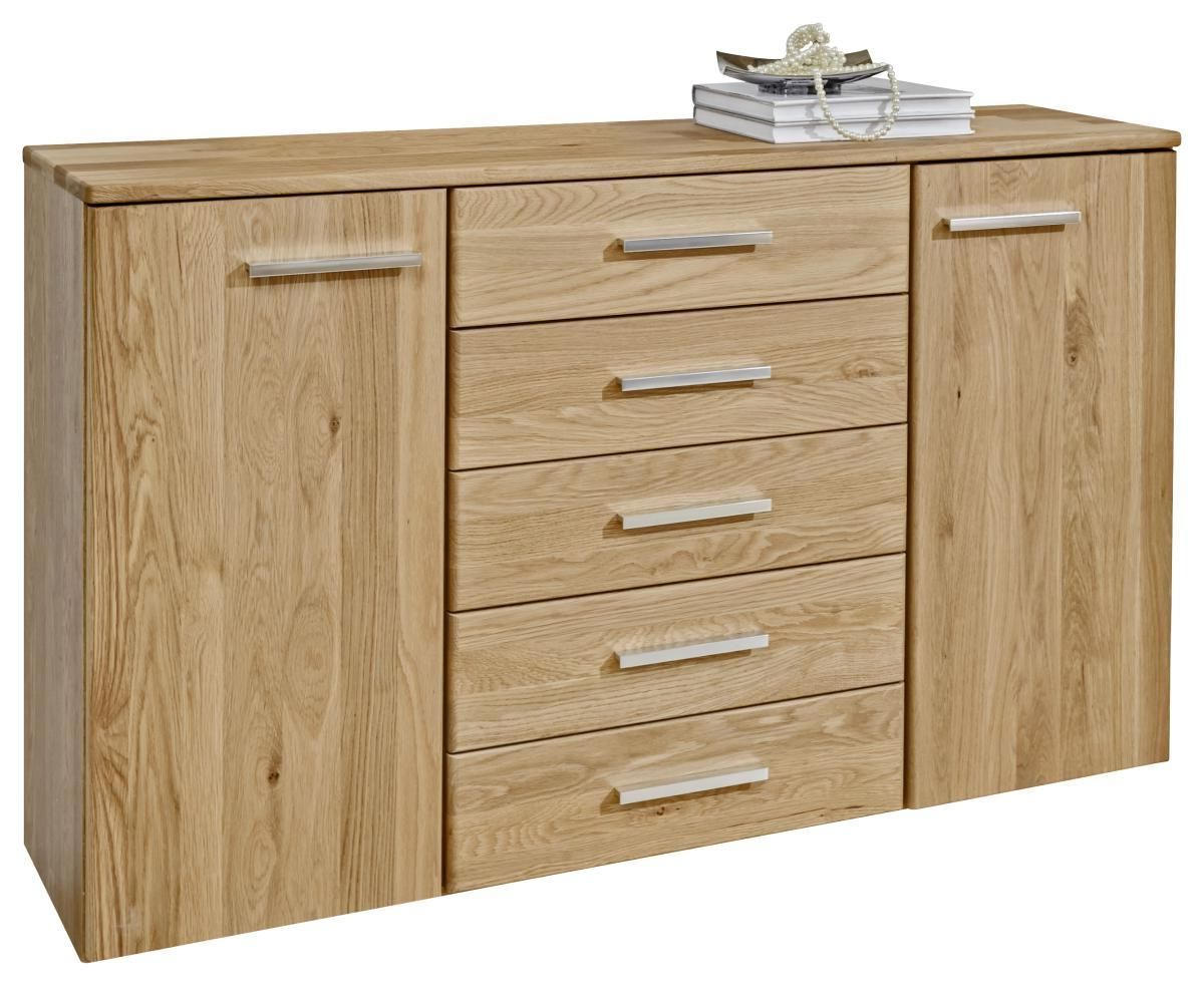 SIDEBOARD  in 141/86/36 cm  - Eichefarben/Alufarben, KONVENTIONELL, Holz/Holzwerkstoff (141/86/36cm) - Dieter Knoll
