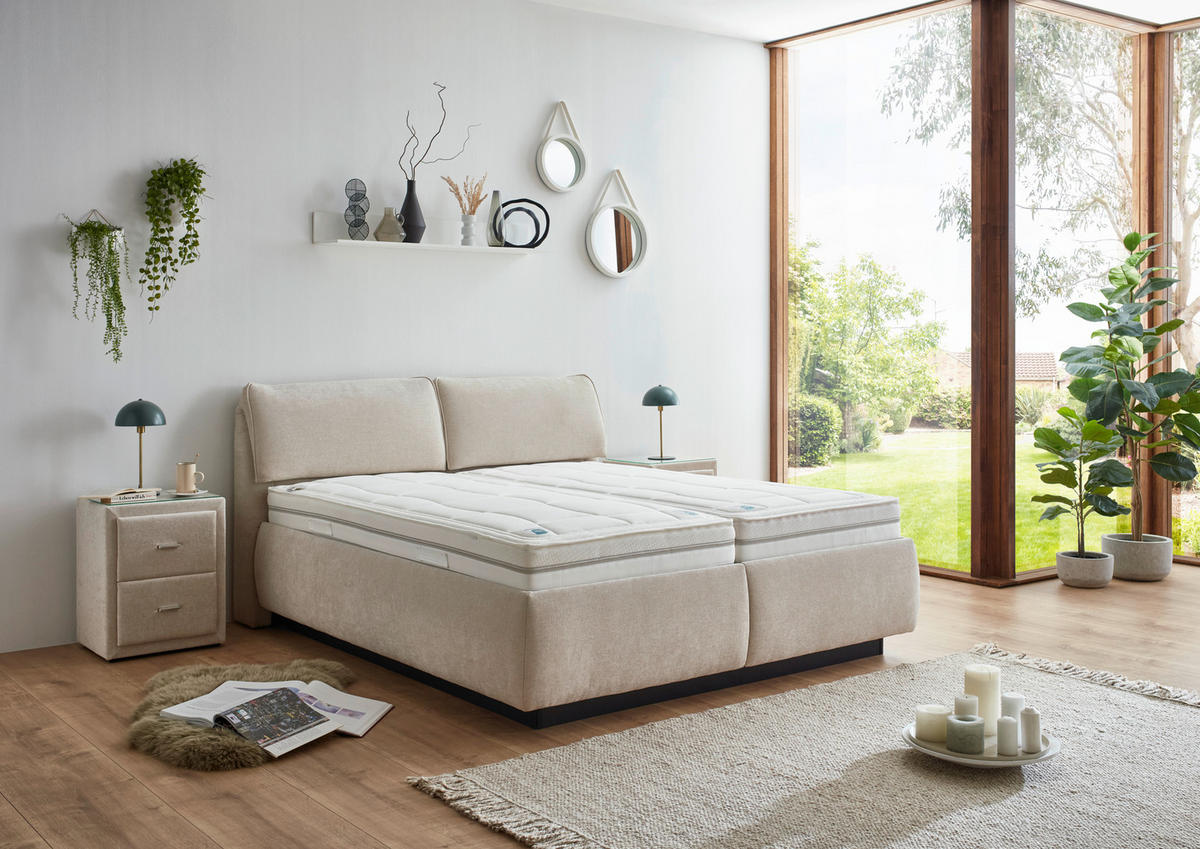 NOČNÍ STOLEK, přírodní barvy, 48/60/43 cm - černá/barvy chromu, Konvenční, textil/plast (48/60/43cm) - Beldomo - Sleep