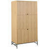DREHTÜRENSCHRANK 99/200/60 cm 4-türig Schwarz, Eichefarben  - Eichefarben/Schwarz, Design, Holz/Holzwerkstoff (99/200/60cm)