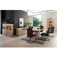 HIGHBOARD Eiche dunkel 150/124/38 cm - Eiche dunkel/Anthrazit, KONVENTIONELL, Glas/Holzwerkstoff (150/124/38cm) - Cantus