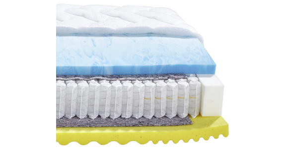 Taschenfederkernmatratze Toppio 90x200cm H2/H3 - Weiß, Textil (90/200cm) - Primatex