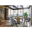 ECKBANK 189/243 cm Webstoff Dunkelgrau Metall   - Dunkelgrau/Schwarz, Design, Textil/Metall (189/243cm) - Novel