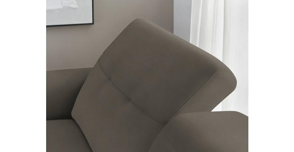 ECKSOFA  in Echtleder Graubraun  163/305 cm  - Eichefarben/Graubraun, Design, Leder/Holz (163/305cm) - Novel
