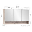 SPIEGELSCHRANK 120/64/20 cm  - Chromfarben/Eiche Wotan, Natur, Glas/Holzwerkstoff (120/64/20cm) - Xora