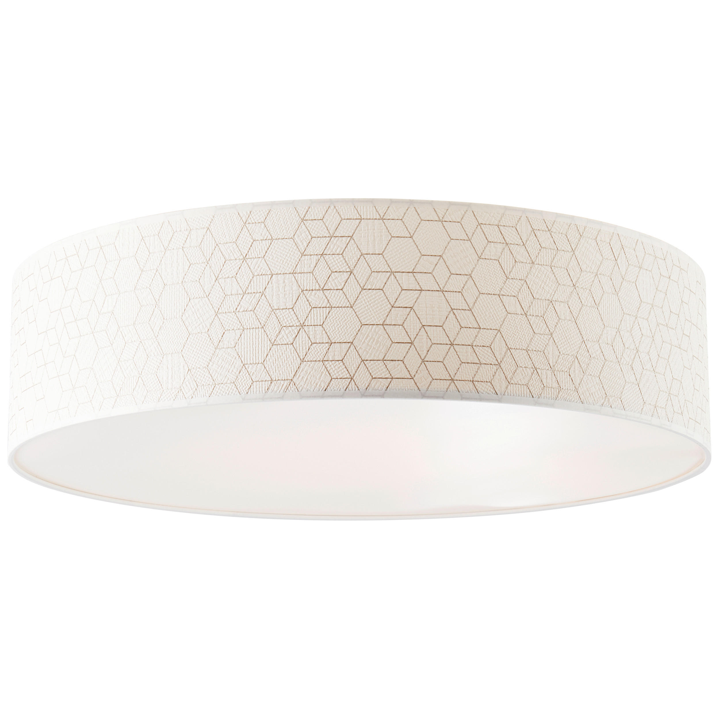 DECKENLEUCHTE  58/16 cm    - Weiß, KONVENTIONELL, Textil/Metall (58/16cm) - Brilliant
