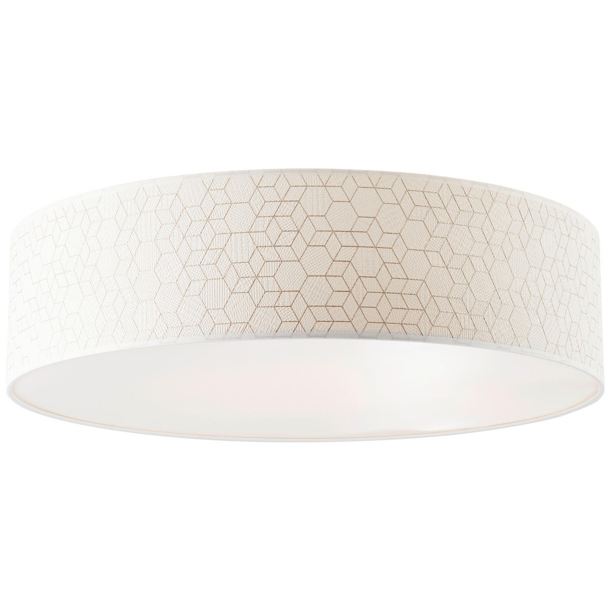 DECKENLEUCHTE  58/16 cm    - Weiß, KONVENTIONELL, Textil/Metall (58/16cm) - Brilliant