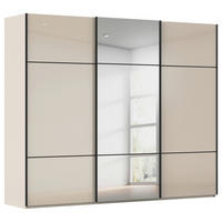 SCHWEBETÜRENSCHRANK  in Champagner  - Champagner/Schwarz, KONVENTIONELL, Glas/Holzwerkstoff (242/223/68cm) - Novel