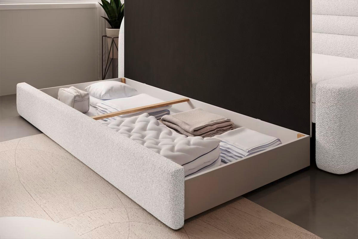 RÉCAMIERE in Samt Weiss  - Weiss/Schwarz, Design, Kunststoff/Textil (223/80/86cm) - MID.YOU