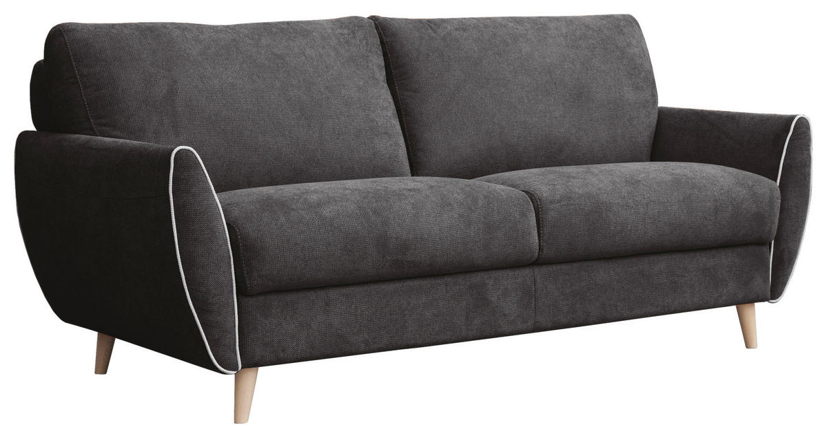 KANAPÉÁGY fekete  - barna/fekete, Modern, műanyag/textil (192/95/100cm) - Hom`in