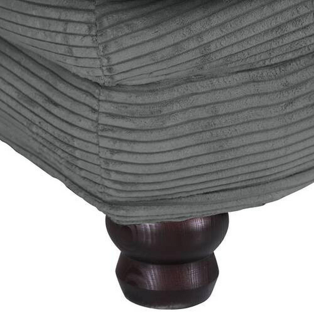 XXL-SESSEL in Cord Dunkelgrau  - Dunkelgrau/Schwarz, Romantik / Landhaus, Holz/Textil (125/100/140cm) - Landscape