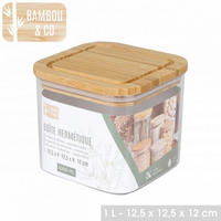 POSODA ZA SHRANJEVANJE  Fornord    12,5/12,5/12 cm         - prozorno, Basics, umetna masa/les (12,5/12,5/12cm)