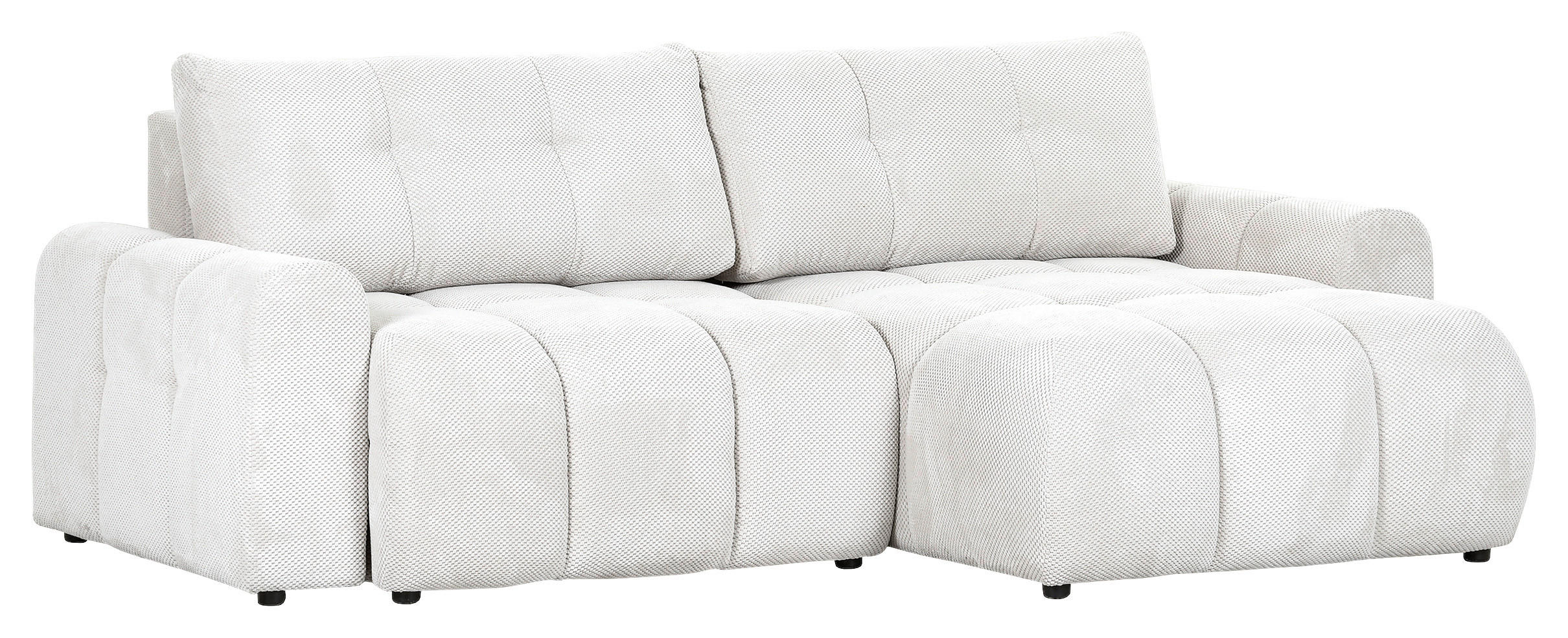 ECKSOFA in Flachgewebe Naturfarben  - Schwarz/Naturfarben, Konventionell, Kunststoff/Textil (256/157cm) - Carryhome