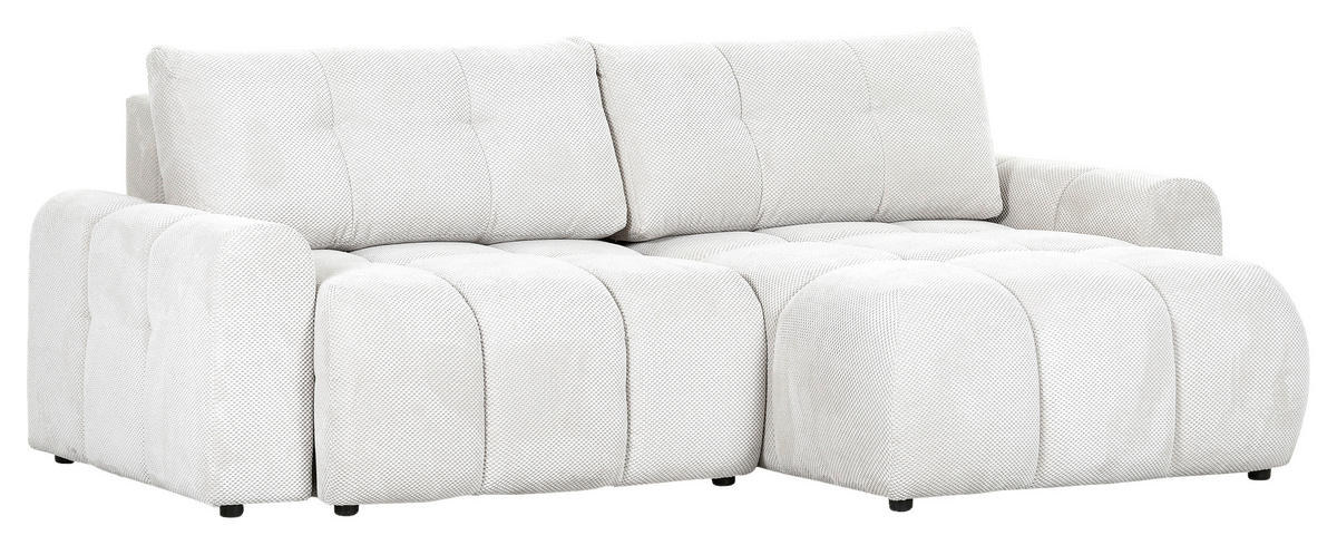 ECKSOFA in Flachgewebe Naturfarben  - Schwarz/Naturfarben, Konventionell, Kunststoff/Textil (256/157cm) - Carryhome