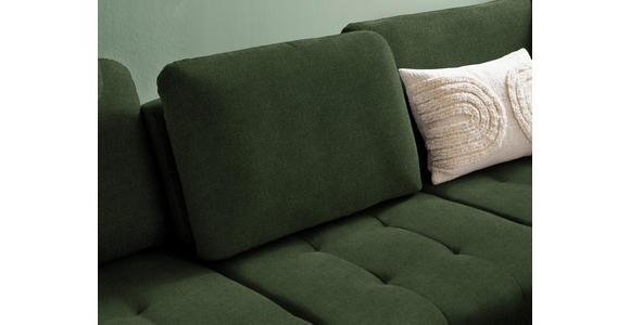 ECKSOFA in Flachgewebe Olivgrün  - Schwarz/Olivgrün, Natur, Textil/Metall (288/233cm) - Valnatura