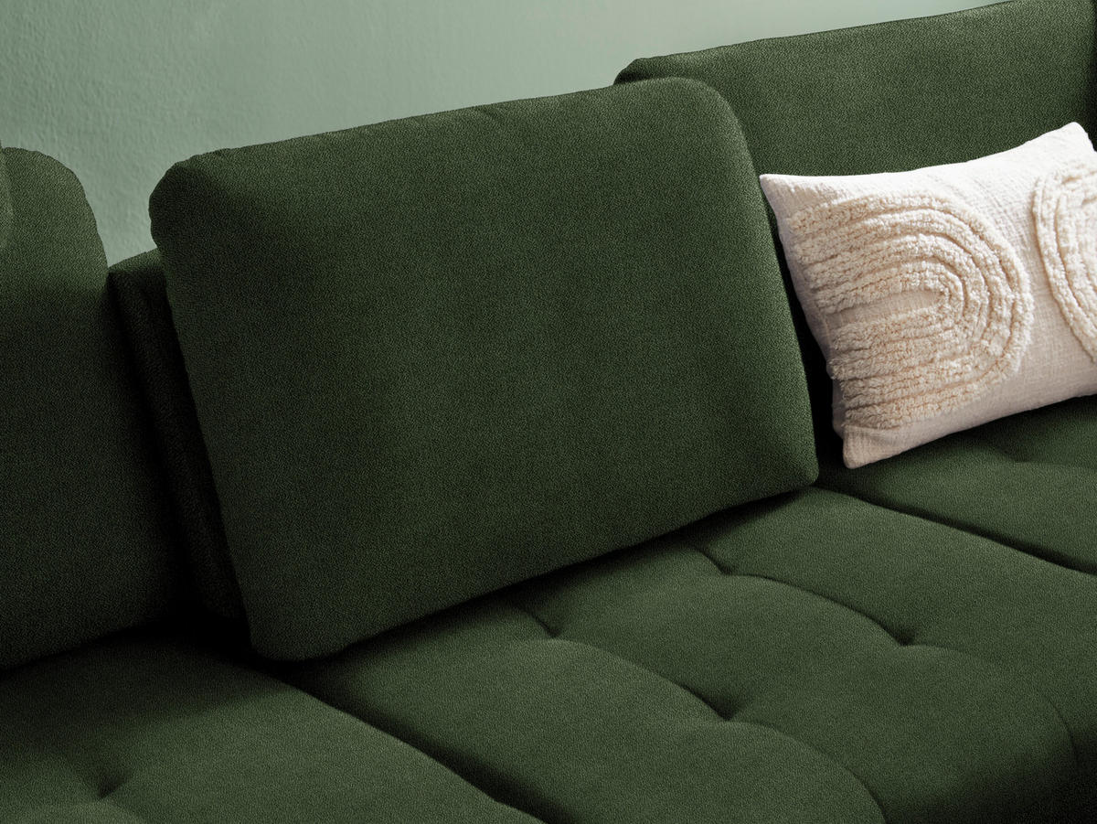 ECKSOFA in Flachgewebe Olivgrün  - Schwarz/Olivgrün, Natur, Textil/Metall (288/233cm) - Valnatura