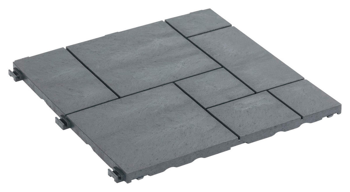 TERRASSENFLIESE STEEL GREY 30X30CM 6-ER SET  - Edelstahlfarben, MODERN, Kunststoff (31,8/31,8/8,3cm)