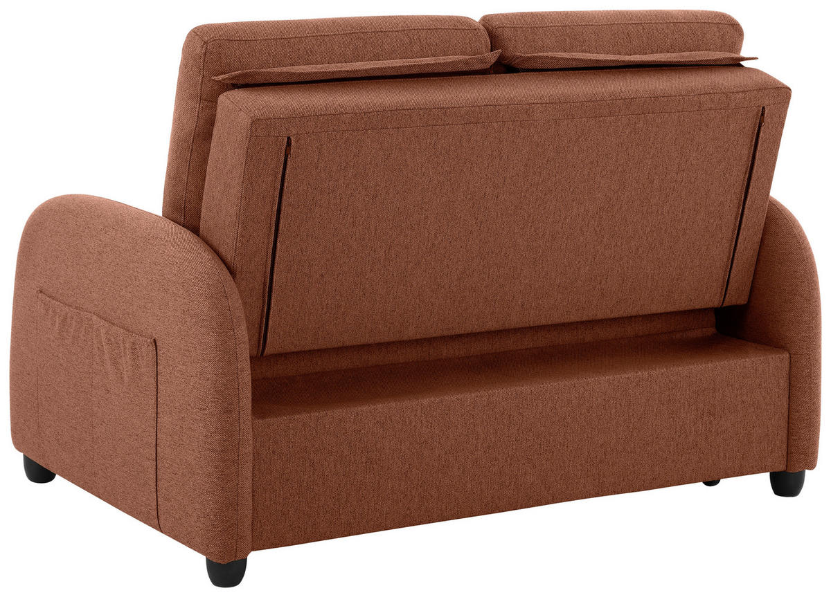 SCHLAFSOFA in Textil Rostfarben  - Rostfarben/Schwarz, Design, Kunststoff/Textil (140/94/95cm) - Livetastic