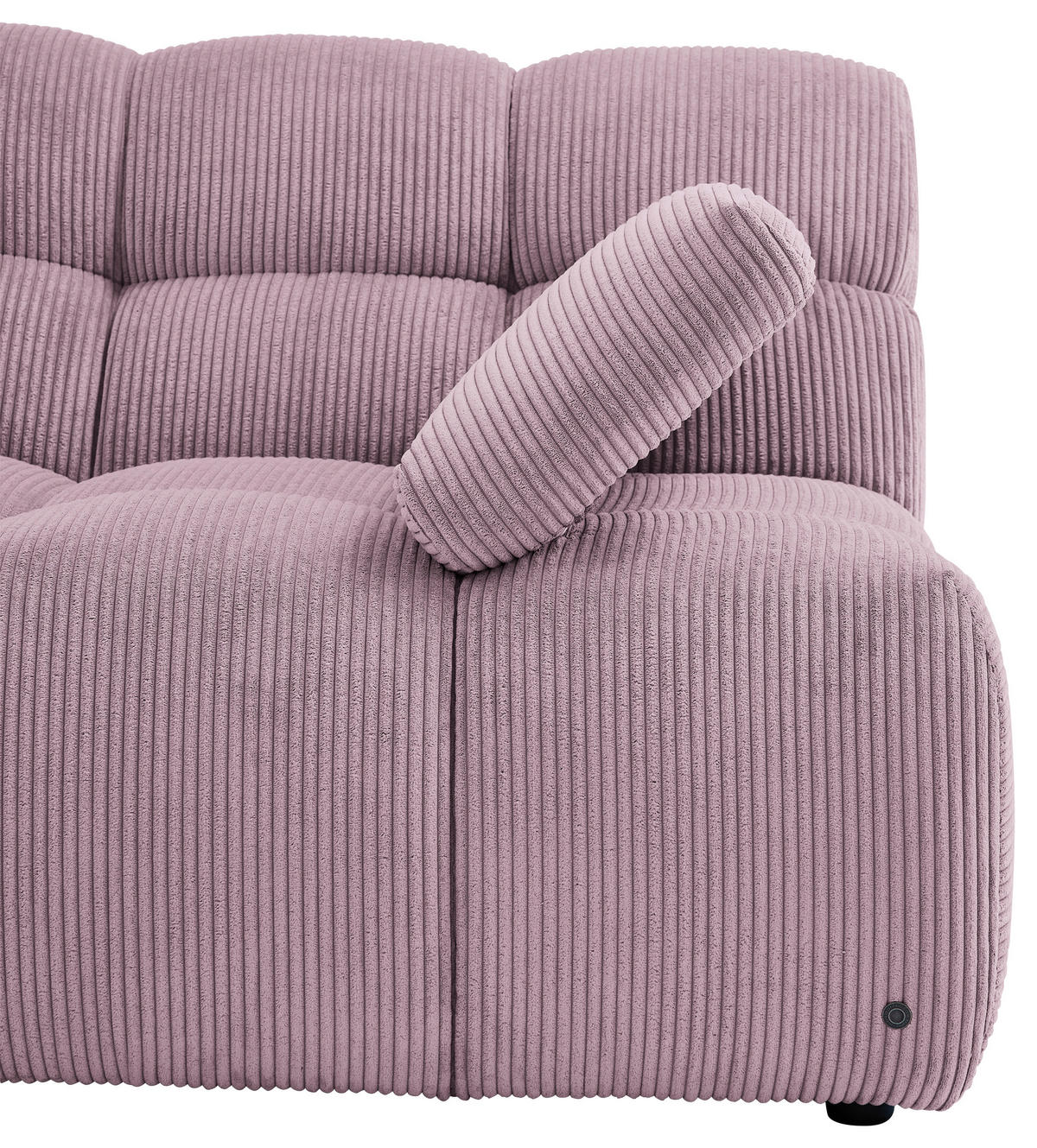 ECKSOFA Mauve Cord Rücken echt  - Mauve/Schwarz, KONVENTIONELL, Kunststoff/Textil (195/265cm) - Tom Tailor