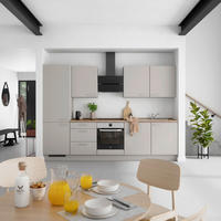 KÜCHENLEERBLOCK Touch 300 cm  in Grau, Eiche dunkel  - Eiche dunkel/Edelstahlfarben, MODERN, Holzwerkstoff/Metall (300cm) - Nobilia