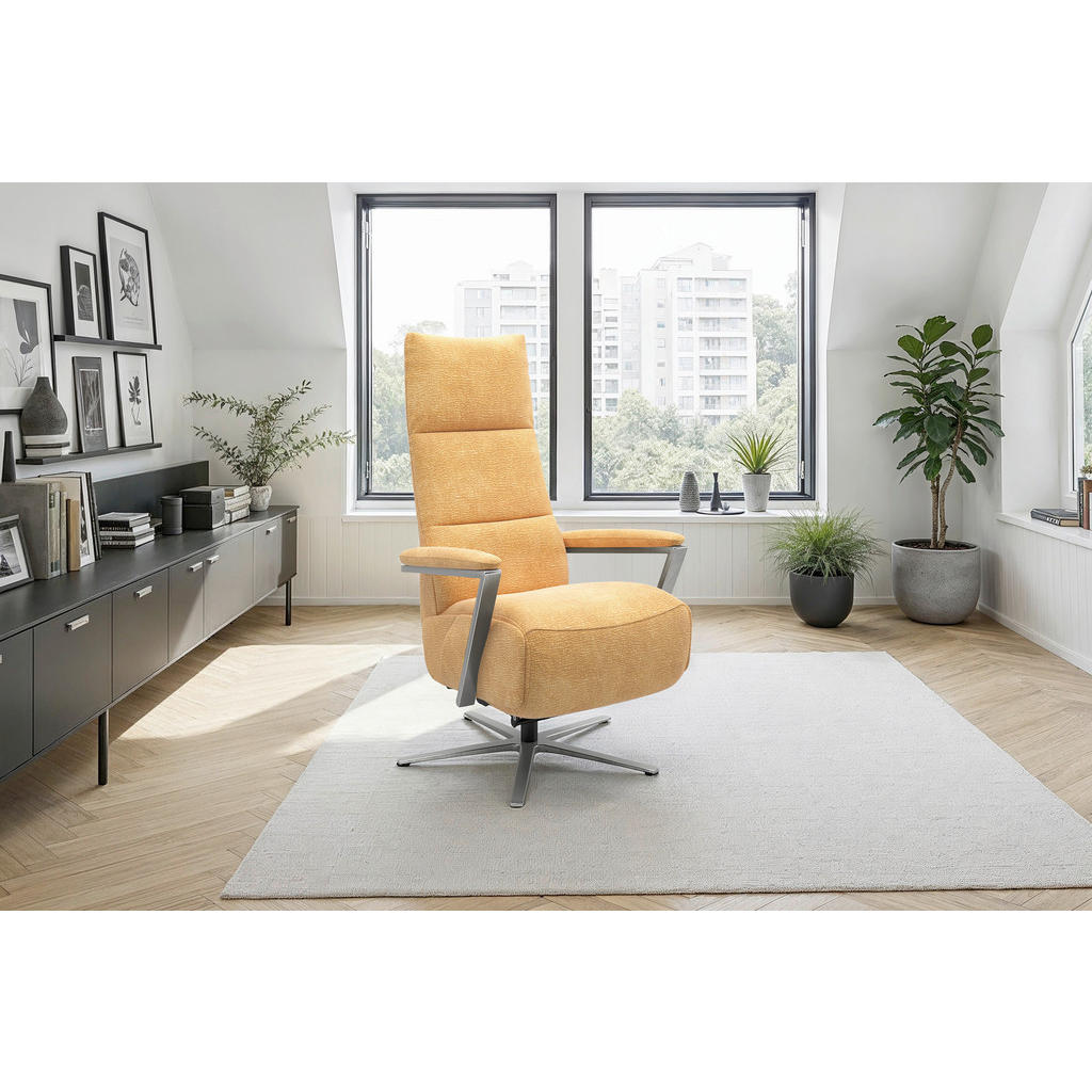 Sit & More RELAXAČNÉ KRESLO, textil, žltá