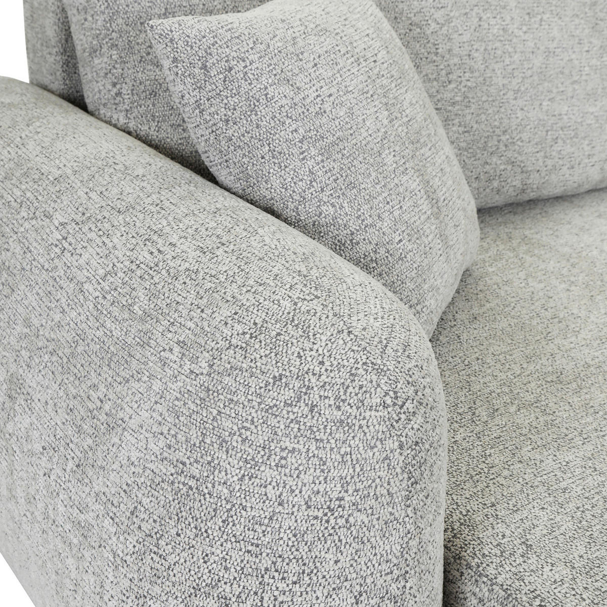 BIGSOFA Flachgewebe Grau  - Schwarz/Grau, KONVENTIONELL, Kunststoff/Textil (250/72/145cm) - Carryhome