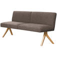 SITZBANK 160/85/69 cm Webstoff Braun Eiche vollmassiv  - Eichefarben/Braun, KONVENTIONELL, Holz/Textil (160/85/69cm) - Linea Natura