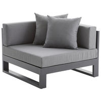 LOUNGEECKTEIL  - Anthrazit, Design, Textil/Metall (90/60/90cm) - Amatio