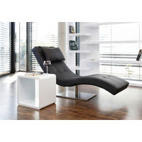 RELAXLIEGE Lederlook Schwarz  - Silberfarben/Schwarz, MODERN, Textil/Metall (60/82/170cm) - Livetastic