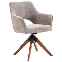 STOLICA S NASLONOM ZA RUKE  taupe, boje oraha  drvo, metal, tekstil      - boje oraha/taupe, Moderno, drvo/metal (60/89/65,5cm) - Livetastic