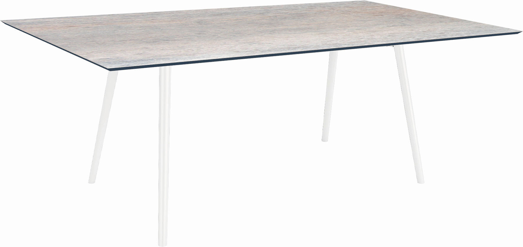 GARTENTISCH Kunststoff Grau rechteckig  - Weiß/Grau, MODERN, Kunststoff/Metall (180/100/75cm) - Stern