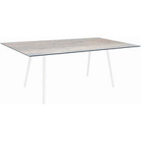 GARTENTISCH Kunststoff Grau rechteckig  - Weiß/Grau, MODERN, Kunststoff/Metall (180/100/75cm) - Stern