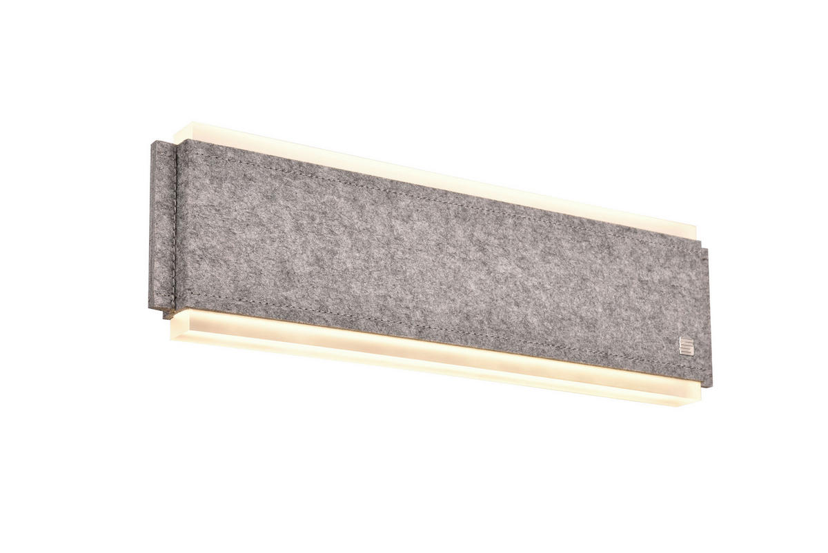 LED-WANDLEUCHTE   - Grau/Nickelfarben, Design, Textil/Metall (15/50/8cm) - Cinque
