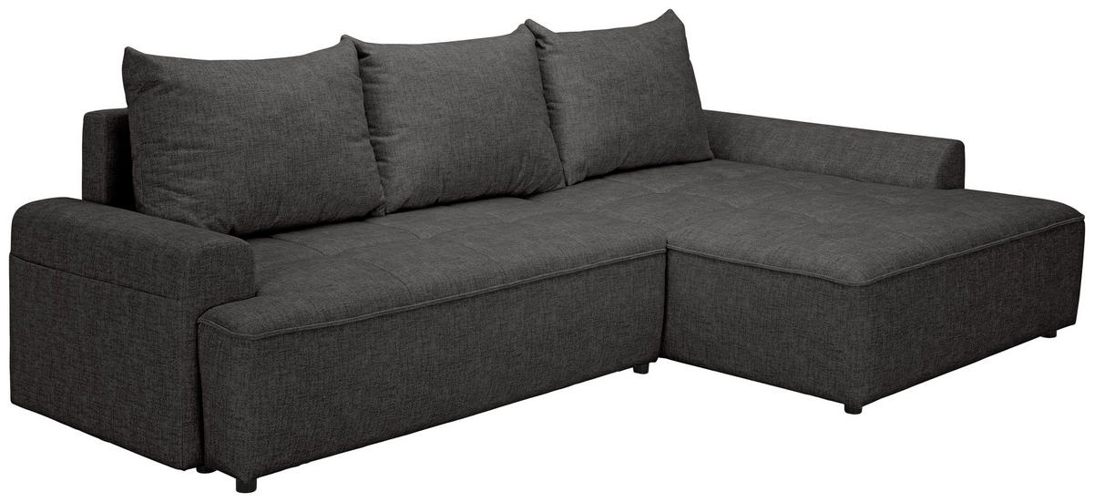 ECKSOFA Anthrazit Mikrofaser  - Anthrazit/Schwarz, KONVENTIONELL, Kunststoff/Textil (295/169cm) - Carryhome