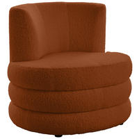 DESIGNSESSEL in Flachgewebe, Teddystoff Rostfarben  - Edelstahlfarben/Rostfarben, Trend, Textil/Metall (90/82/85cm) - Livetastic