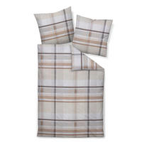 BETTWÄSCHE 2-teilig Makosatin 155/200 cm  - Beige, Design, Textil (155/200cm) - Janine