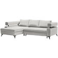 ECKSOFA Creme Chenille  - Creme/Schwarz, KONVENTIONELL, Textil/Metall (184/265cm) - Hom`in