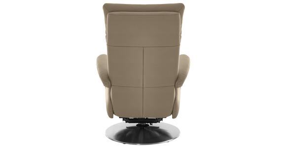 RELAXSESSEL in Leder Greige - Edelstahlfarben/Greige, Design, Leder/Metall (78/112/85cm) - Cantus