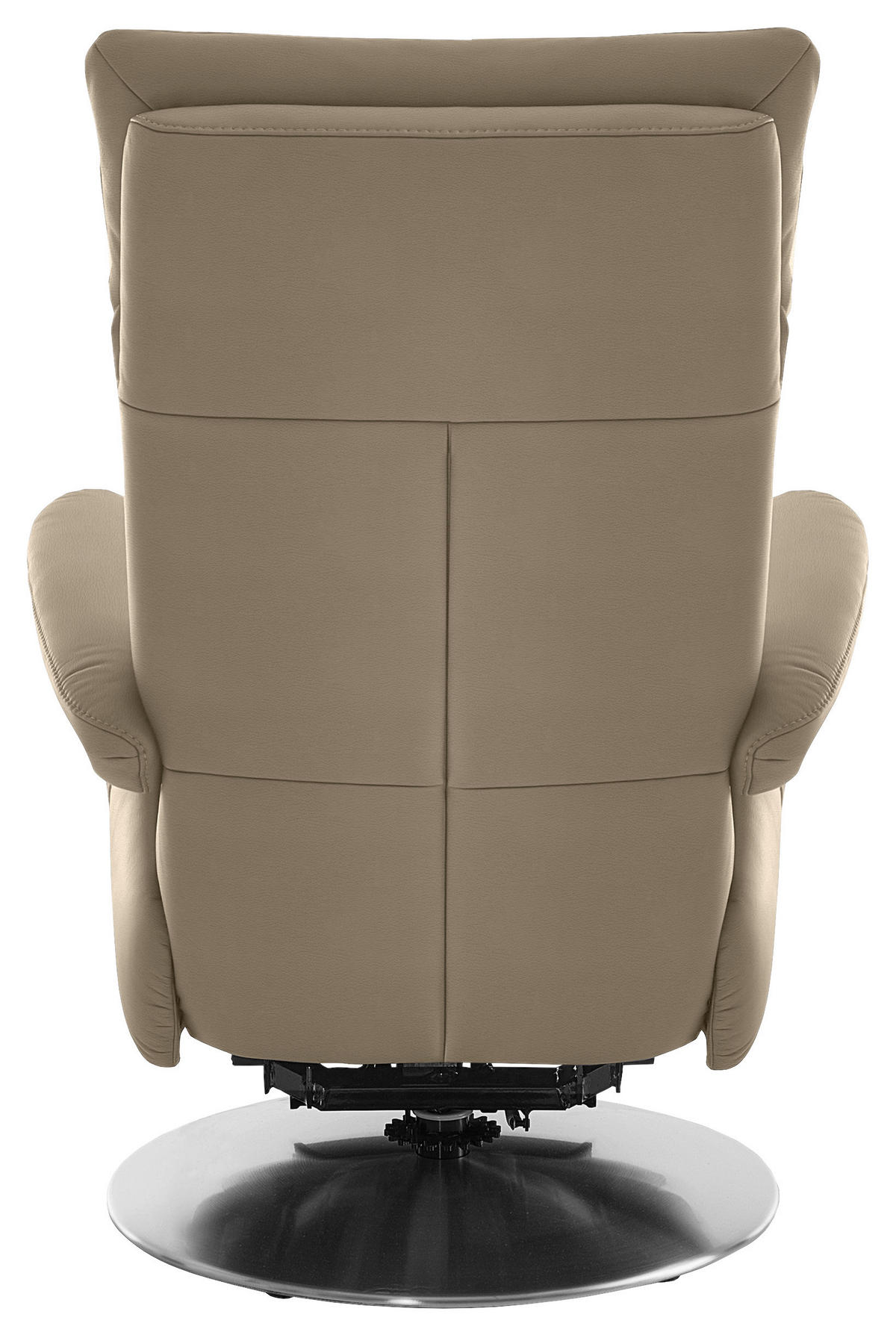 RELAXSESSEL in Leder Greige  - Edelstahlfarben/Greige, Design, Leder/Metall (78/112/85cm) - Cantus